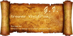 Gresner Viviána névjegykártya